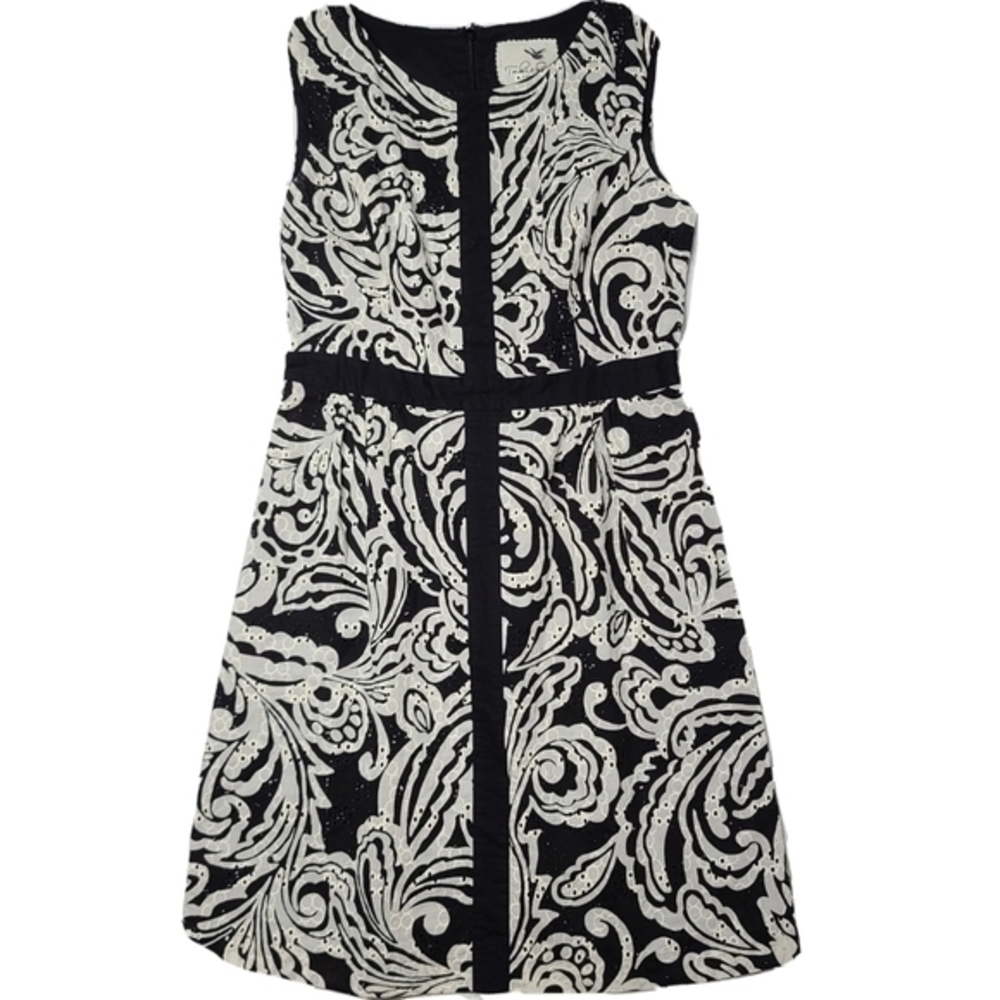 Tabitha 6 Black‎ White Floral Lacey Midi Dress